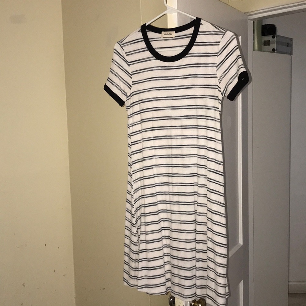 Black striped dress